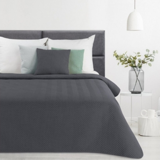 Tagesdecke Decke Lein-Optik 3 graphit 170x210 cm