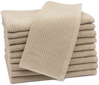 ZOLLNER Gästehandtücher, Glattvelours (10-St), 30x50 cm, 100% Baumwolle, vom Hotelwäschespezialisten, Waffelpique, Braun