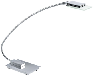 LED Tischleuchte in Chrom mit Glasschirm verstellbar OCASO