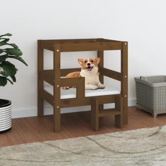 vidaXL Hundebett 55,5 x 53,5 x 60 cm Massivholz Kiefer, Honigbraun