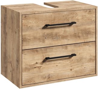Waschbeckenunterschrank Florence 60x35 cm Kastanie Eiche - Hängender Badezimmerschrank mit 2 Schubladen
