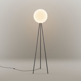 s.luce Dreibein-Stehleuchte Orb Tripod 160cm mit Glaskugel Weiß Ø 40cm