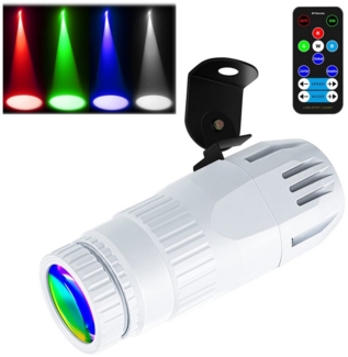 Rosnek LED Discolicht LED Partylicht RGB Strahler Bühnenlicht 4 Lichtfarben 3 Modi Spotlight, Pinspot mit Fernbedienung für Weihnachten Halloween Kneipe Aufführung