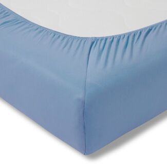 ESTELLA Spannbetttuch Feinjersey | Hellblau | 200x200 cm | passend für Matratzen 180-200 cm (Breite) x 200 cm (Länge) | trocknerfest und bügelfrei | 100% Baumwolle