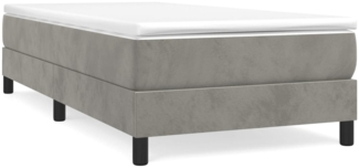 Polsterbett Stoff Hellgrau 100x200 cm Samt
