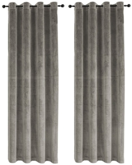 Haus und Deko Gardine Vorhang 2er Set Ösen Verdunkelung 140x245 cm Samt weich blickdicht, Ösen (2 St), Polyester