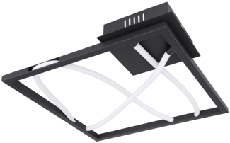 LED Deckenleuchte, Metall, ALU, Schwarz, Weiß, 41,7x41,7 cm