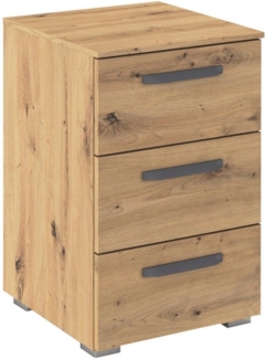 rauch Nachtkommode Nachttisch Nachtkonsole OTELI in Dekor- oder Hochglanzfront (Breite 40 cm inkl. Soft-Close-Funktion), mit 3 geräumigen Schubladen für viel Stauraum MADE IN GERMANY