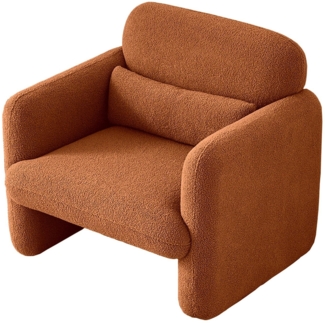 FUROKOY Ohrensessel Einzelsofa Sofasessel Mit Armlehnen gepolstert Sherpa-Stoff Sessel (1-St), 86 x 77 x 80 cm,orange Farbe,mit Lendenkissen,Bodenstuhl
