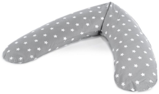 Theraline Stillkissen "Das Komfort" mit Dinkel Füllung inkl. Bezug 180 cm 132 Big Stars grau