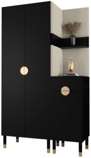 ABIKS MÖBEL Kompaktgarderobe PALERMO Set 6 Garderobe mit gepolsterten Paneelen, Industriell Design