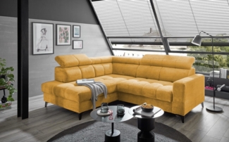 Ecksofa Bavaro elektronischer Sitztiefenverstellung und Breitcord-Bezug Ed Exciting Design