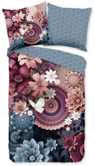 hip Bettwäsche Mako Satin Bettwäsche 200 X 200 cm + 2- 80 X 80 cm Asher bunt mandalas, Baumwolle, 3 teilig, bettwäsche 200x200 baumwolle sale warm weihnachten 200x200 bettbezug