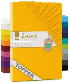 Lavea Spannbettlaken Maya, in Gr. 60x140, 90x200, 120x200, 140x200, 180x200 oder 200x220 cm, Baumwolle, Gummizug: rundum, (1 Stück), Jersey Spannbetttuch für Topper, Boxspring- und Wasserbetten
