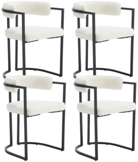WAHSON OFFICE CHAIRS Esszimmerstuhl 2er Set, aus Samt Polsterstühle mit schwarzen Metallbeinen, Eckstühle (4 St)