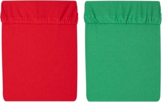 Spannbettlaken aus Jersey 60 × 120 rot grün (2 Stück)