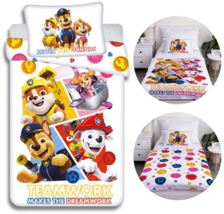 Sarcia. eu Kinderbettwäsche Paw Patrol Kinderbettwäsche, Baumwolle, 100x135cm+40x60cm