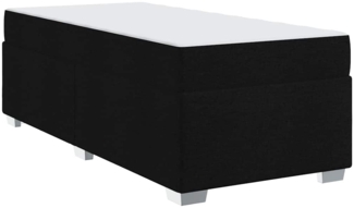 vidaXL Bettrahmen mit Matratze Schwarz 90 x 190 cm Stoff 3399154