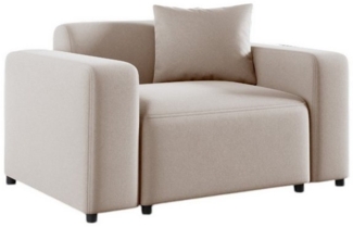 Sessel Designersessel MEGAN in Stoff Salvador Hellbeige