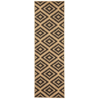 Kurzflor Teppich Läufer Nordic Natur braun - 80x400x0,9cm