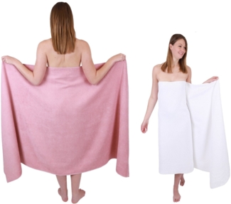 Betz Badetuch 2 Stück Badetücher groß XXL Berlin 100x200 cm Badetuch Saunatuch, 100% Baumwolle (2 Stück, 2-St), Farbe Lotus-weiß