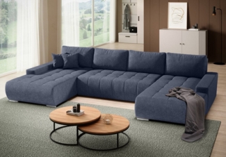 Beautysofa Ecksofa mit Bettkasten DRACO U, U-förmig, mit Schlaffunktion und Wellenfedern
