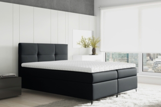 99rooms Nelson Boxspringbett Velours 160x200 cm Schwarz