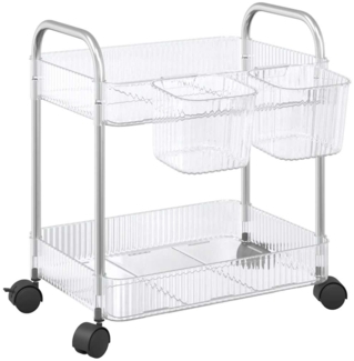 vidaXL Aufbewahrungswagen 2 Etagen Transparent 37x28x43,5 cm Acryl 4012376