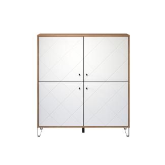 Highboard Touch, Artisan Eiche, weiß, 123 x 136 x 40 cm (BxHxT)