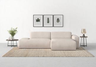 TRENDMANUFAKTUR Ecksofa Braga, mit hochwertigem Kaltschaum, L-Form, in Cord erhältlich, 2 Teile, modernes Sofa, Couch mit hohem Sitzkomfort, 275/72/160 cm (B/H/T)