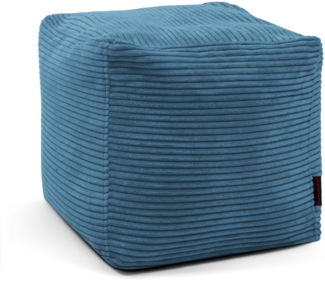 Sitzsack ‘Pouf Up!‘, Bezugstoff - Waves, 100% Polyester, Petrol, 40x45x45 cm cm.