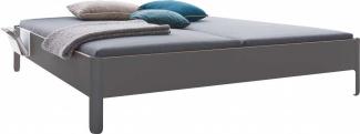 NAIT Doppelbett farbig lackiert Anthrazitgrau 200 x 210cm Ohne Kopfteil