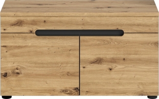 Lomadox Sitzbank CORTONA-158, Sitzbank Schuhbank Schuhschrank Garderobenbank modern grau mit Eiche