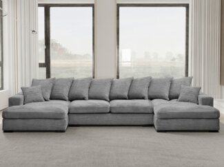 Kaiser Möbel Ecksofa Ecksofa, Sofa U-form, Couch U-form Gabon stoff Zoom, mit Relaxfunktion