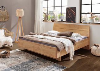 WIEMANN Holzbett Cardiff, Bettgestell, Bettrahmen, teilmassiv Erle (Belastbarkeit 110/220 Kg, 4-fache höhenverstellbar, MADE IN GERMANY), Kopf- und Fußteil aus Massivholz in Erle, verschiedene Größen