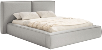 Selsey 'Tilves' Polsterbett 200x200 mit Bettkasten, Lattenrost, Chenille, hellgrau