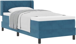 vidaXL Boxspringbett mit Matratze Dunkelblau 200 x 90 cm Polyester 3341508