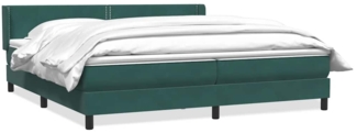 vidaXL Boxspringbett mit Matratze Dunkelgrün 200x210 cm Samt 3318048