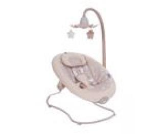 Kikkaboo Babywippe Stars, 12 Melodien Mobile Vibration 5-Punkt-Gurt verstellbar beige