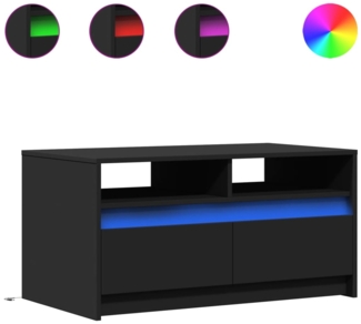 vidaXL LED-Couchtisch Schwarz Holzwerkstoff 851992