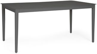 Gartenesstisch Nebula aus Aluminium, modern rechteckig, anthrazit, für 4–6 Personen