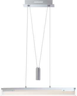 LED Hängeleuchte, Höhenverstellbar, chrom, Glas, L 80 cm