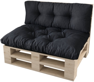 sunnypillow Palettenkissen Malmo - Set Sitzkissen 120 x 80 x 12 + Rückenkissen 120 x 40 x 15, palettenmöbel palettencouch polsterauflage