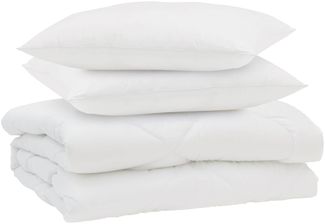 vidaXL Sommerdecke mit Kissen 3 pcs Weiß Mikrofaser 3377283