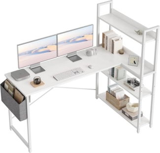 L-förmiger Schreibtisch mit Regal und Stauraum, Langer Computertisch 140cm