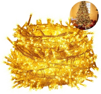 Quntis LED-Lichterkette 10-100M mit stecker für innen/außen, 8 Modi Speicherfunktion, Deko, Weihnachtsdeko Innen/Außen mit 8Modi