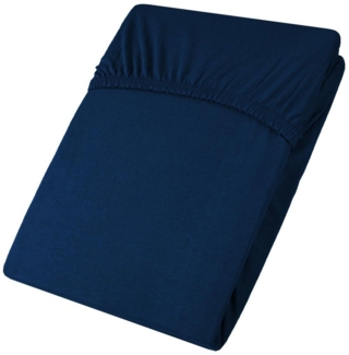 CelinaTex Spannbettlaken Active Spannlaken Jersey 2er Set 90x200-100x200cm dunkelblau, Baumwolle, (2 Stück), atmungsaktiv,bügelfrei,formbeständig,für herkömmliche Matratzen