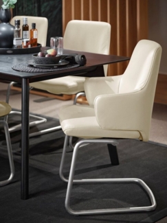 Stressless® Polsterstuhl Laurel, Low Back mit Armlehne, Größe L, mit Beinen aus Stahl in Chrom matt