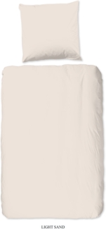 HIP Mako Satin Bettwäsche 2 teilig Bettbezug 135 x 200 cm Kopfkissenbezug 80 x 80 cm Uni Duvet Cover 0280.02.08 Sand