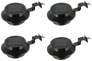 HAC24 LED Gartenleuchte Dachrinnenlampe Dachrinnen Lampe Licht Regenrinne Solarlampe, LED fest integriert, Kaltweiß, Solar, Schwarz 3 leistungsstarke helle LEDS